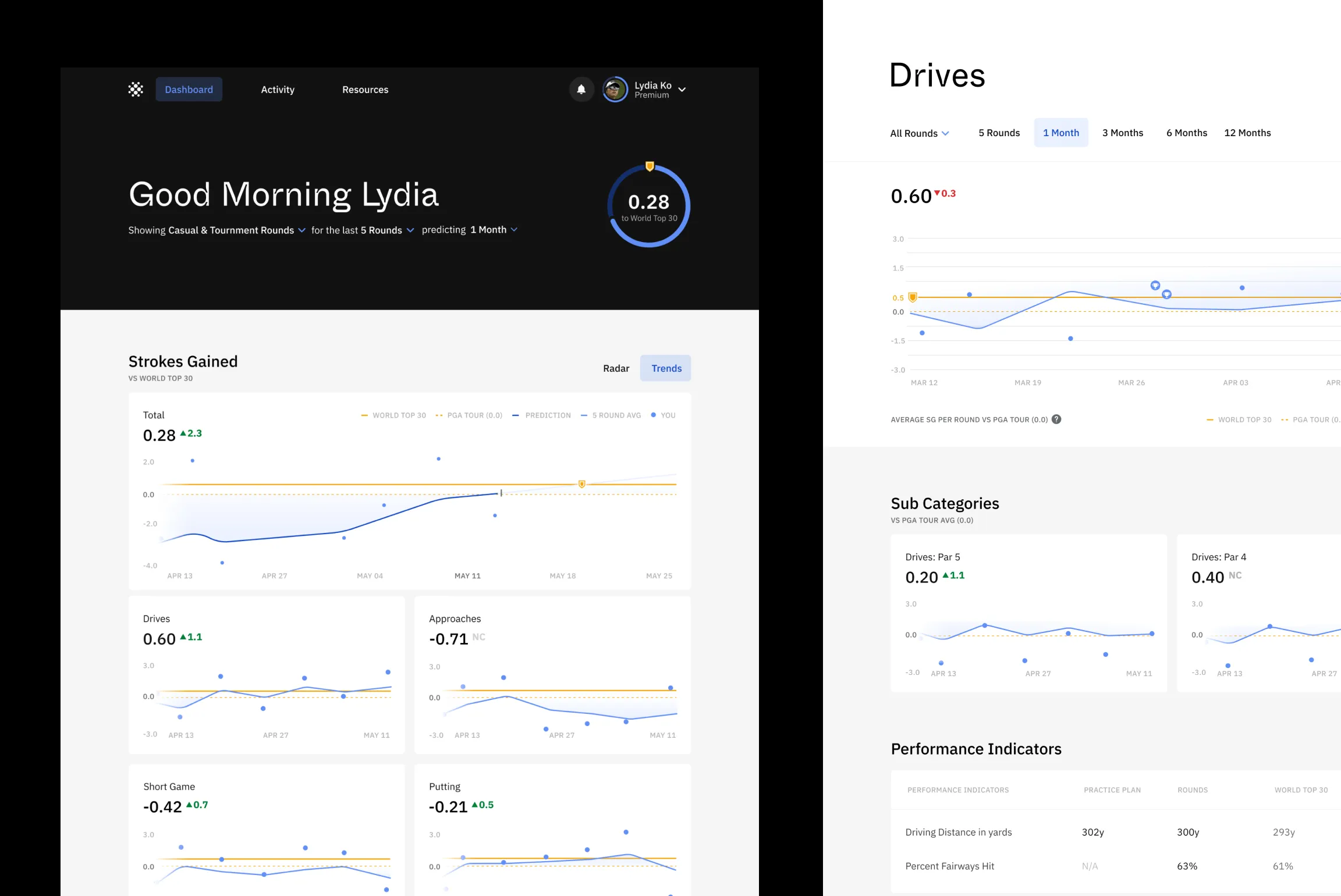 Player view with detailed insights